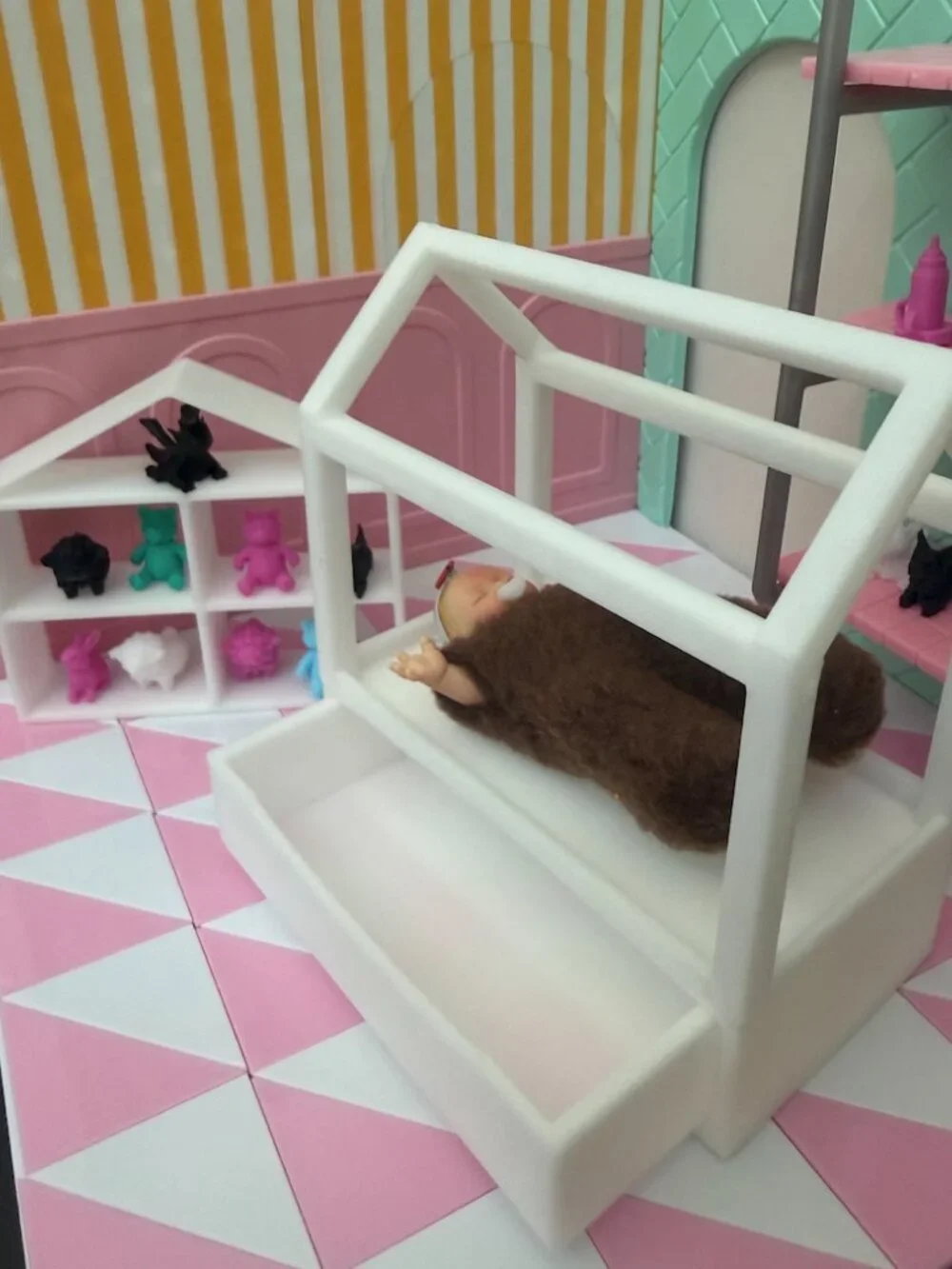 Mini ZURU Baby Doll House Bed | 3D Printed 2.5 Inch Dollhouse Furniture